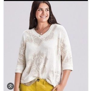 Cabi White Lotus Sweater